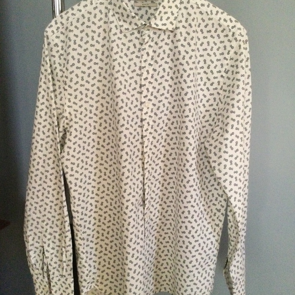 MANGO MENS PINEAPPLE PRINT Shirt…Super Comfy